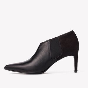 NEW NIB Rag & Bone Beha Chelsea Pointed Toe Heeled Bootie Black Leather & Suede